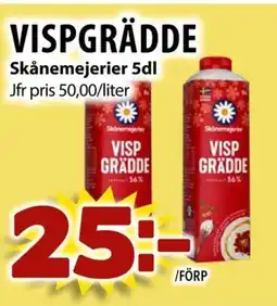 Matvärlden Tensta Vispgrädde skånemejerier 5dl erbjuda