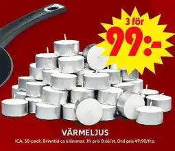 ICA Maxi Värmeljus erbjuda