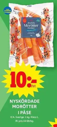 ICA Maxi ICA Nyskördade morötter i påse erbjuda