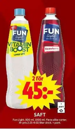ICA Maxi FUN LIGHT Saft erbjuda