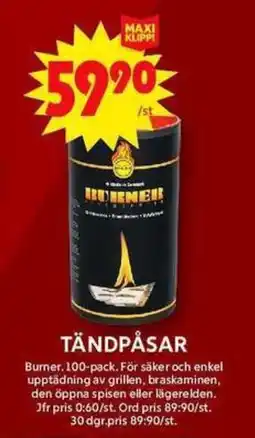 ICA Maxi Tändpåsar erbjuda