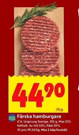 ICA Kvantum Färska hamburgare erbjuda