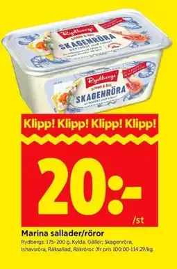 ICA Kvantum RYDBERGS Marina sallader/röror erbjuda