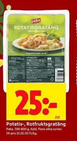 ICA Kvantum PEKA Potatis-, rotfruktsgratäng erbjuda