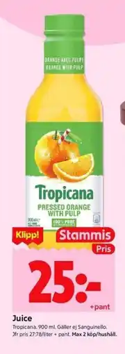 ICA Kvantum TROPICANA Juice erbjuda