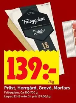 ICA Kvantum FALBYGDENS Präst, herrgård, grevé, morfars erbjuda