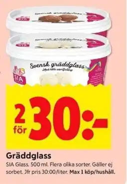 ICA Kvantum SIA GLASS Gräddglass erbjuda