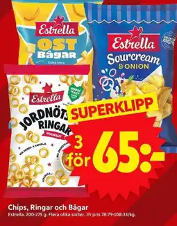 ICA Supermarket Estrella Chips, Ringar och Bågar erbjuda
