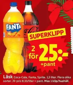ICA Supermarket Coca-Cola, Fanta, Sprite Läsk erbjuda
