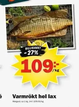 Pekås Varmrökt hel lax erbjuda