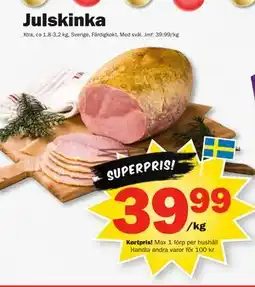 Pekås Julskinka, Medlemspris erbjuda
