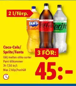 Lidl Coca-Cola/ Sprite/Fanta erbjuda