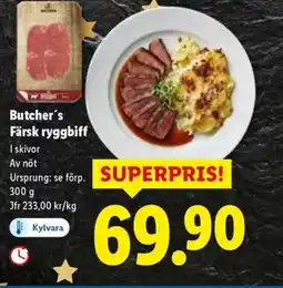 Lidl Butcher's Färsk ryggbiff erbjuda