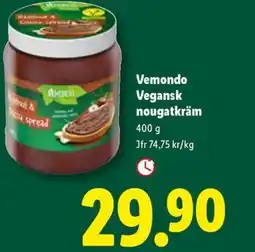 Lidl Vemondo Vegansk nougatkräm erbjuda