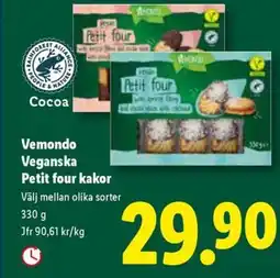 Lidl Vemondo Veganska Petit four kakor erbjuda
