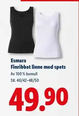 Lidl Esmara Finribbat linne med spets erbjuda