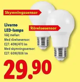 Lidl Livarno LED-lampa erbjuda