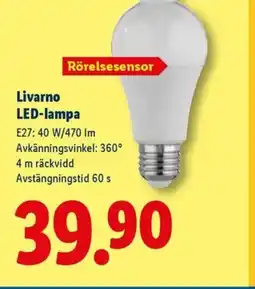 Lidl Livarno LED-lampa erbjuda