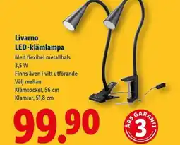 Lidl Livarno LED-klämlampa erbjuda