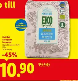 Lidl Matriket Ekologiska havregryn erbjuda
