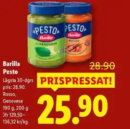 Lidl Barilla Pesto erbjuda
