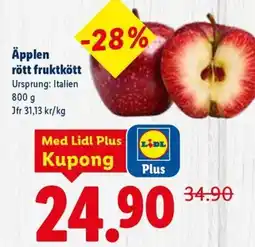 Lidl Äpplen rött fruktkött erbjuda