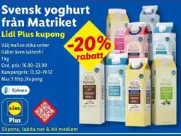 Lidl Svensk yoghurt från Matriket erbjuda