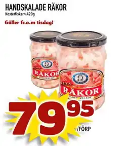 Din Mat KOSTERFISKARN Handskalade räkor erbjuda