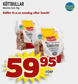 Din Mat MAMMA SCAN Köttbullar erbjuda