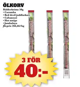 Bonum Matmarknad RIDDERHEIMS Ölkorv erbjuda