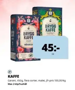 Tempo GARANT Kaffe erbjuda