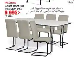 Mio MATBORD SANTINO + 6 STOLAR JACK erbjuda