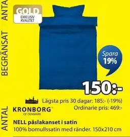 JYSK NELL påslakanset i satin erbjuda