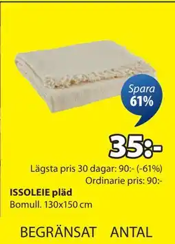 JYSK ISSOLEIE pläd erbjuda