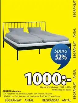 JYSK ABILDRO sängram erbjuda