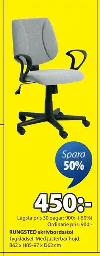 JYSK RUNGSTED skrivbordsstol erbjuda