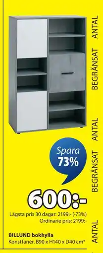 JYSK BILLUND bokhylla erbjuda