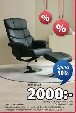 JYSK HASSELAGER fåtölj erbjuda