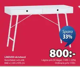 JYSK LINDVED skrivbord erbjuda