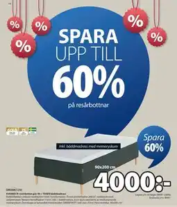 JYSK KVENNA M resårbotten grå-40 + TOSEN bäddmadrass erbjuda