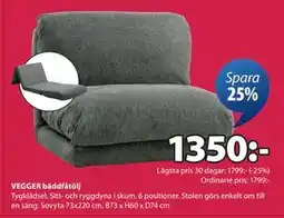 JYSK VEGGER bäddfåtölj erbjuda
