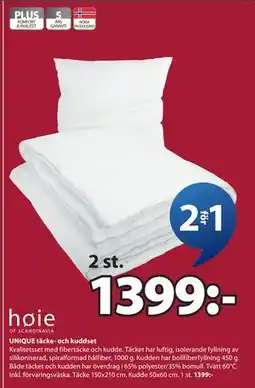 JYSK UNIQUE täcke- och kuddset erbjuda