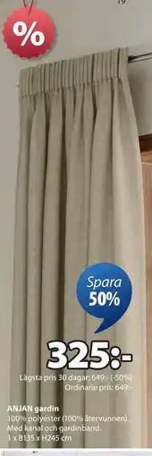 JYSK ANJAN gardin erbjuda