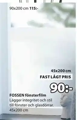 JYSK FOSSEN fönsterfilm erbjuda