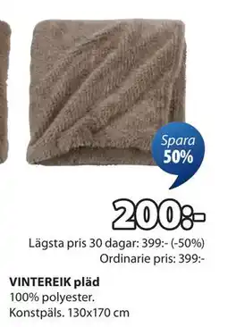 JYSK VINTEREIK pläd erbjuda