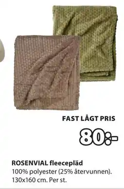 JYSK ROSENVIAL fleecepläd erbjuda