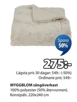JYSK MYGGBLOM sängöverkast erbjuda