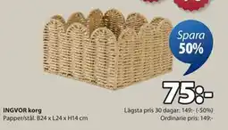 JYSK INGVOR korg erbjuda