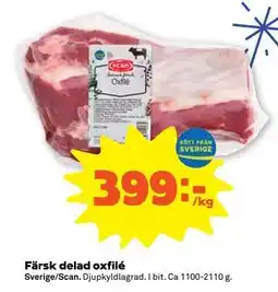 Stora Coop Färsk delad oxfilé erbjuda