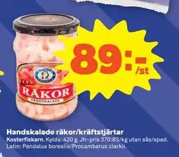Stora Coop Handskalade räkor/kräftstjärtar erbjuda